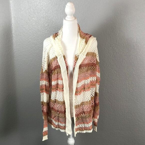 C EST 1946 Women's Size 22/24 Spring Awake Deco Rose Hooded Cardigan NEW - Picture 1 of 9